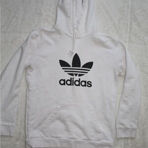 adidas White Hoodie with Black Logo